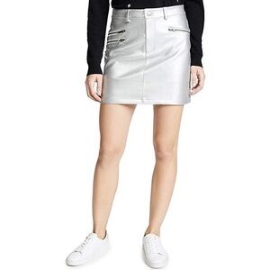 🎉HP🎉Rebecca Minkoff Myrah Silver Mini Skirt Size 4 NWT